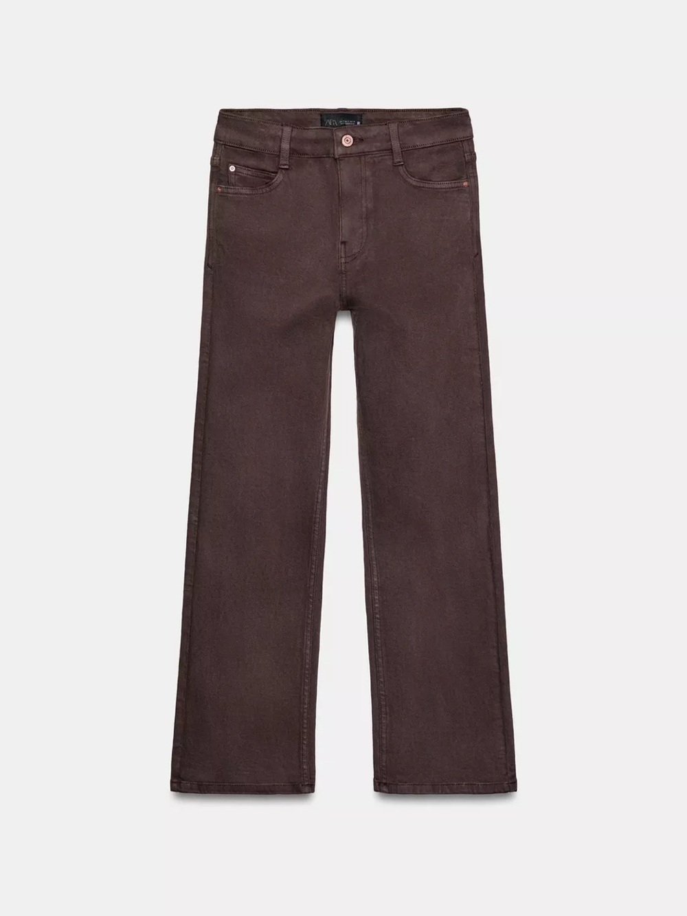 Zara Women's Straight-Leg Jeans in Deep Chocolate